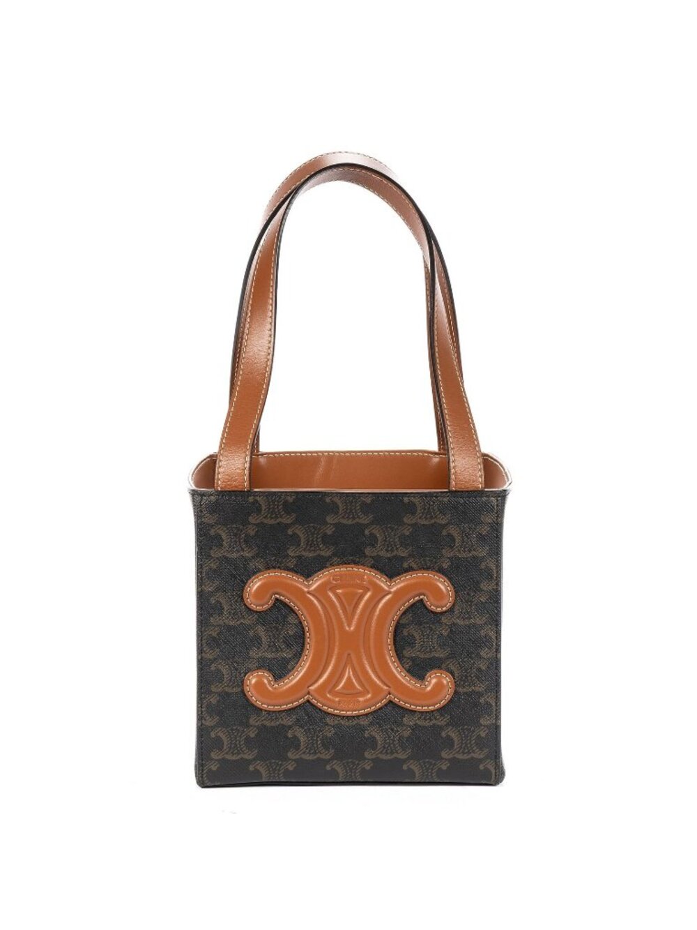 Celine Snap Box Dark Brown Tantriomphe Canvas Handbag